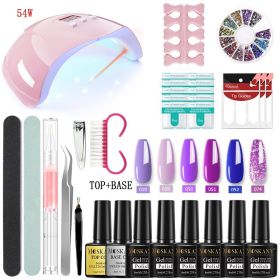 Nail Gel Kit Professional Nail Set With 120W/54W UV Nail Lamp And Nail Drill For All Drying Gel Nail Polish Manicure Set - YH04-2