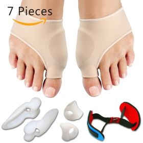 7Pcs/Set Bunion Corrector Gel Pad Stretch Nylon Hallux Valgus Protector Guard Toe Separator Orthopedic Supplies Foot Care Tool - 7Pcs