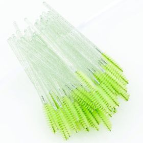 Disposable eyelash brush transparent green crystal handle beauty tool facial makeup props - 50 PCs one off eyelash brush Green