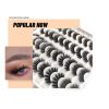 USA 20 Pairs False Eyelashes Soft Natural Extension Black 3D Makeup Lashes Black - 20Pairs