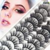USA 20 Pairs False Eyelashes Soft Natural Extension Black 3D Makeup Lashes Black - 10Pairs