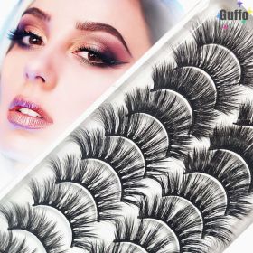 USA 20 Pairs False Eyelashes Soft Natural Extension Black 3D Makeup Lashes Black - 10Pairs