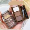 3 Color Eyebrow Powder Palette Waterproof Portable Easy To Color Eyebrow Cream Long-lasting Natural Eyebrow Powder Makeup Tools - 02