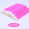 50pcs Diposable Lip Brush Makeup Mascara Wands Lipstick Micro Brushes Applicators Cleaner - 50pcs Hot pink