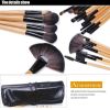 Gift Bag Of 24 pcs Makeup Brush Sets Professional Cosmetics Brushes Eyebrow Powder Foundation Shadows Pinceaux Make Up Tools - Beige