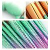 11Pcs Mermaid Makeup Brush Face Eyebrow Lip Eyeliner Brush Green Gold Tool Set - default