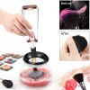 Woman Electric Makeup Brush Cleaner Dryer Set Machine Silicone Makeup Brushes Washing Cleanser Cleaning Tool - Black