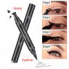 Eyes Liner Liquid Make Up Pencil Waterproof Black Double-ended Makeup Stamps Eyeliner Pencil - S