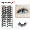 USA 20 Pairs False Eyelashes Soft Natural Extension Black 3D Makeup Lashes Black - 10Pairs