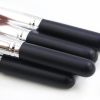 Mini Travel Makeup Brush Set-10pcs Soft Nylon Bristle Blush Loose Powder Eyeshadow Black Silver Makeup Brush Set - default