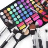 Mini Travel Makeup Brush Set-10pcs Soft Nylon Bristle Blush Loose Powder Eyeshadow Black Silver Makeup Brush Set - default
