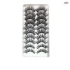 USA 20 Pairs False Eyelashes Soft Natural Extension Black 3D Makeup Lashes Black - 10Pairs